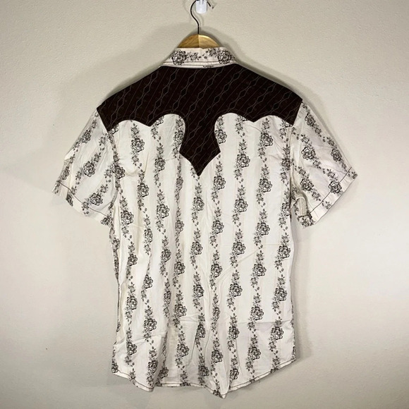 Vintage 90s Arizona Short Sleeve Pearl Snap Western Shirt Men Size Small Cowboy - Picture 3 of 8